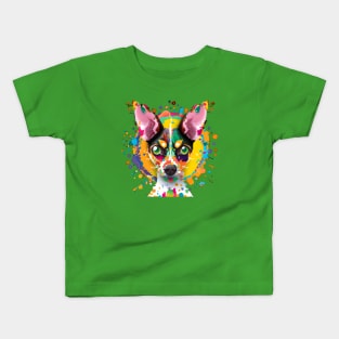 Adorable Rat Terrier Puppy Dog Color Blend Kids T-Shirt